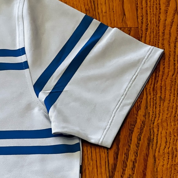NEW G/FORE Mens Striped Offset Golf Polo Shirt Size Small Blue Short Sleeve - Picture 3 of 10